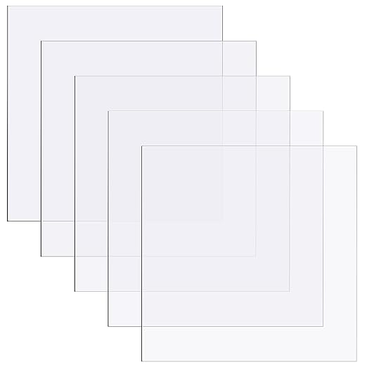Zonon 5 Pcs Polycarbonate Clear Plastic Sheets