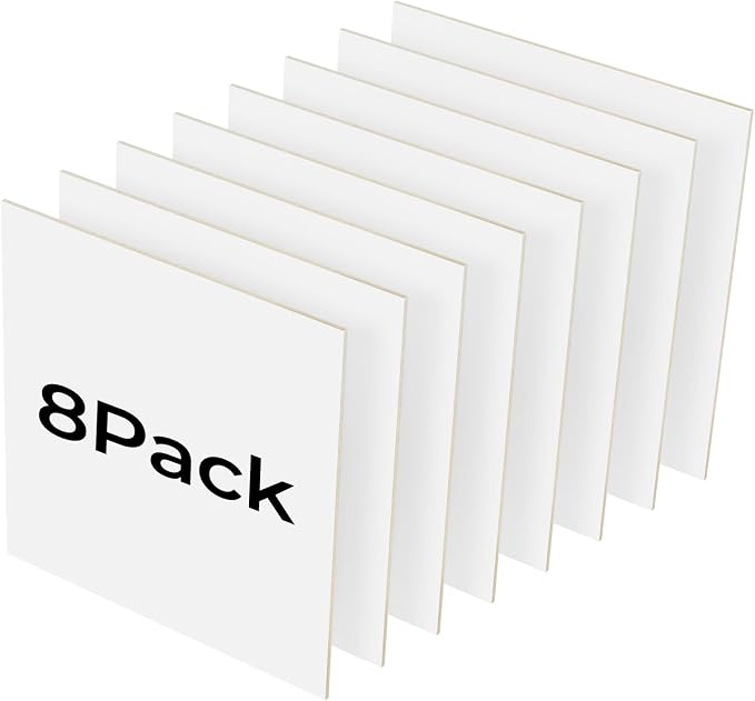 8 Pack White Basswood for Laser Cutting, for Laser Engraving, DIY Craft Wood &