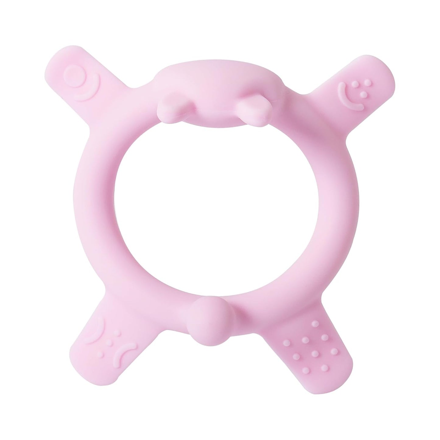 Pigeon Silicone Baby Teether – Multi-Textured Teething Relief Toys, Lightweight & Easy to Grasp, 3+ Months (Pink Rabbit, 1 Count)