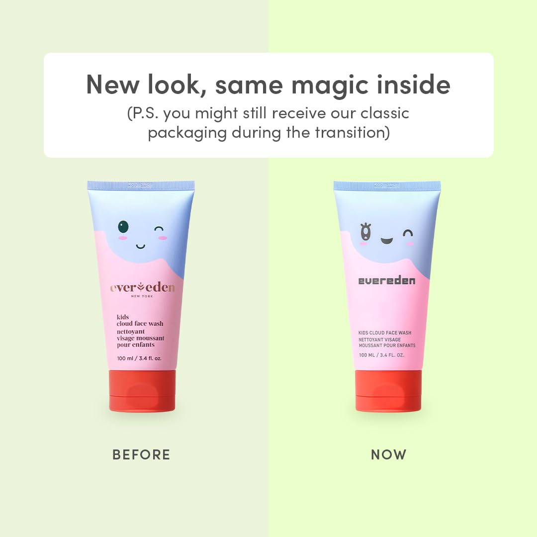 Evereden Kids Cloud Face Wash: Tropical Sorbet, 3.4 fl oz | Creamy & Fun Skin Care for Kids | Easy-to-Use Face Wash | Non-toxic Skin Care for Sensitive Skin