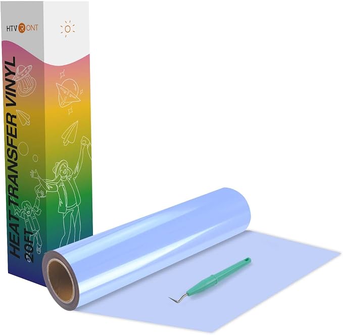 HTVRONT Heat Transfer Vinyl Pale Blue HTV Rolls, Heat Transfer Vinyl