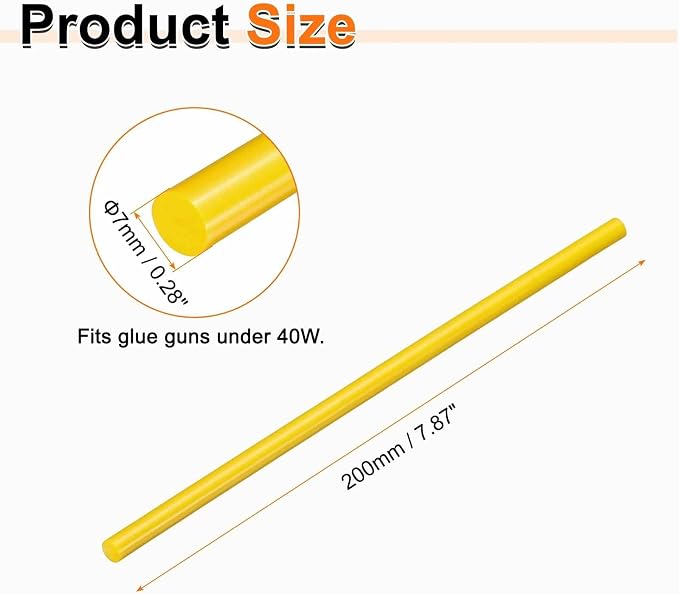 HARFINGTON 10pcs Hot Glue Sticks 0.28" Dia x 7.87" Long EVA Mini Hot Melt