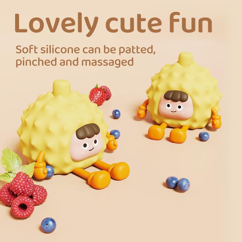 LED Durian Night Light, 3 Level Dimmable Nursery Decor, Cute Lamp Silicone Squishy Light, Rechargeable Bedside Touch Lamp for Breastfeeding Toddler Baby Kids Decor
