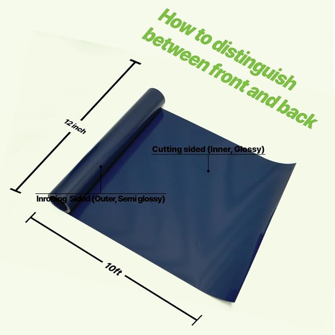 PU Heat Transfer Vinyl 12"×10ft Roll Navy – HTV