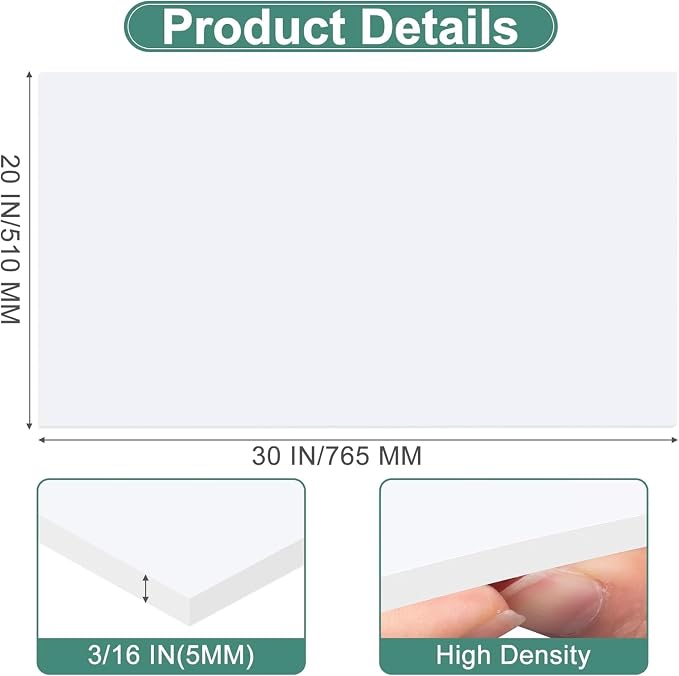 MYFAMIREA 24 Pack White Foam Board 20" x 30", 3/16" Thick Board Poster