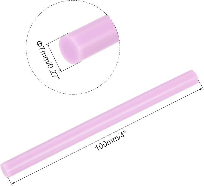 uxcell Mini Hot Glue Sticks for Glue Gun 7mm x 100mm Light Pink 12pcs