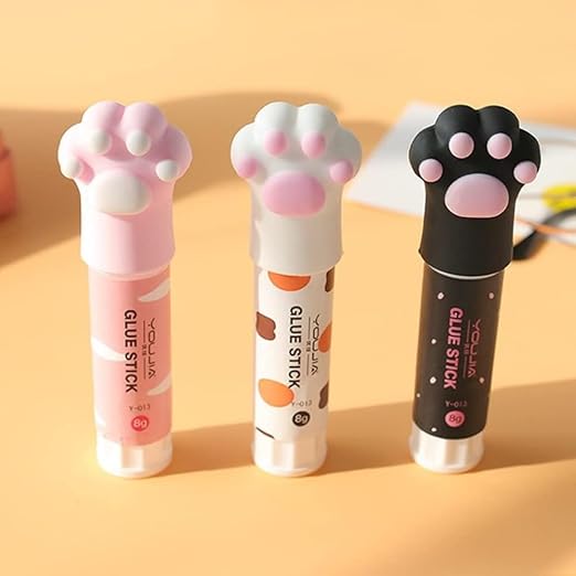 Solid Glues, Kawaii Cartoon Solid Glue Stick, Cat Claw Cute Glue Stick