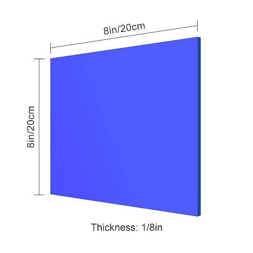 8x8 Inches Deep Blue Mirror Acrylic Sheet – 2 Pcs Reflective Acrylic Panel