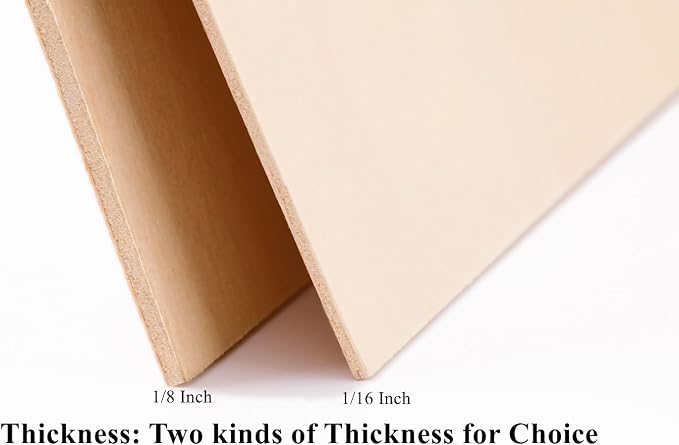 12 Pack Basswood Sheets 1/8 x 8x12 Inch Thin Plywood Sheets