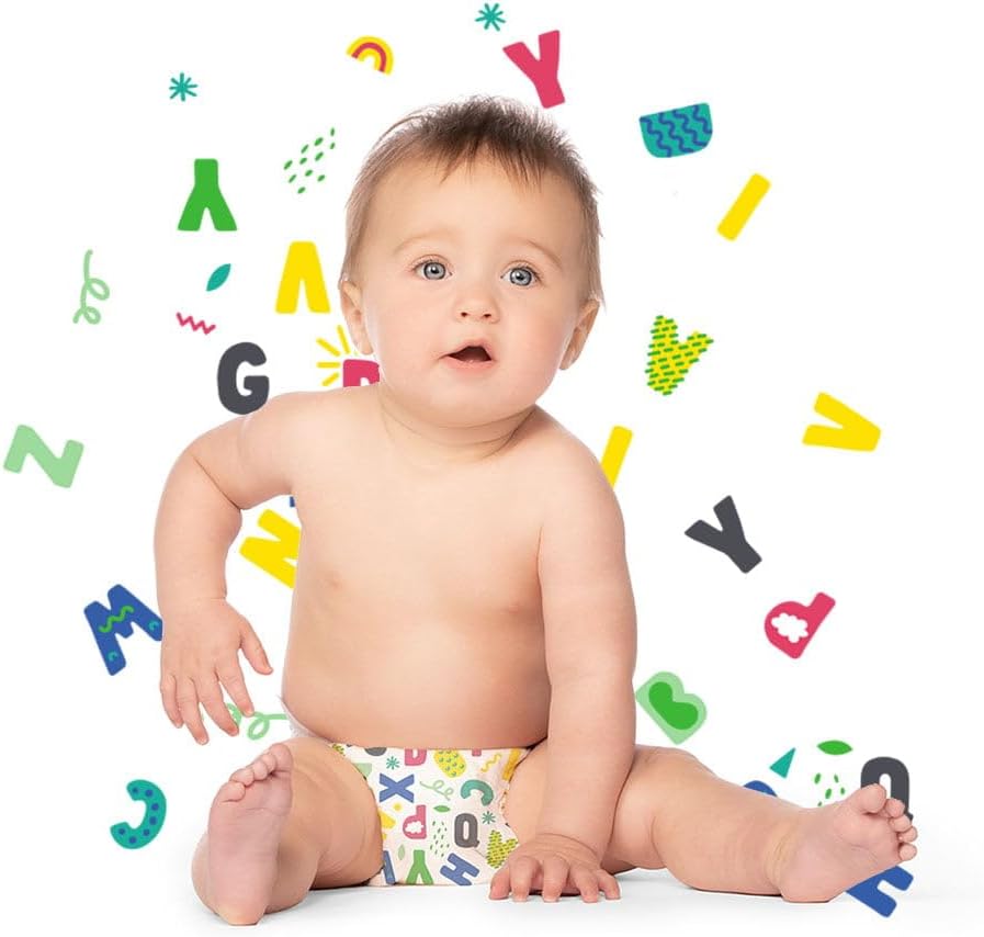 Hello Bello Premium Baby Diapers Size 5, 18 Count of Disposable, Extra-Absorbent, Hypoallergenic Baby Diapers with Snug and Comfort Fit, Alphabet Soup