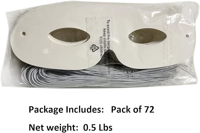 Lependor 108 Pack White Paper Eye Masks, Plain Masquerade Mask DIY Blank Masks