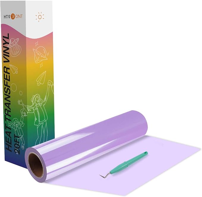 HTVRONT Heat Transfer Vinyl Lilac HTV Rolls, Lilac Heat Transfer Vinyl