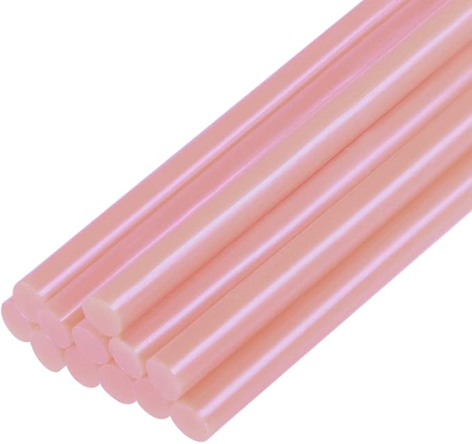 uxcell Mini Hot Glue Sticks for Glue Gun 7mm x 100mm Light Red 12pcs