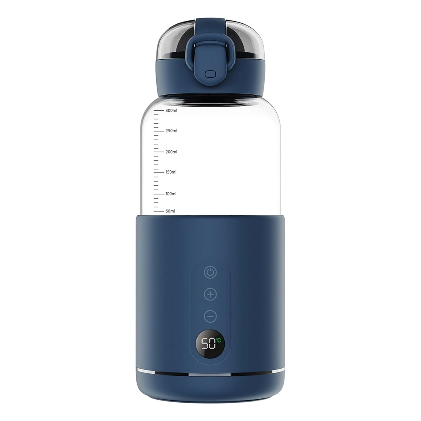 Portable Bottle Warmer, 300 ml Rechargeable Bottle Warmer,Travel Bottle Warmer,LED Display Baby Flask for Vehicle car Airplane (Blue)
