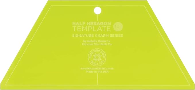 Acrylic Quilting Template, Half Hexagon |