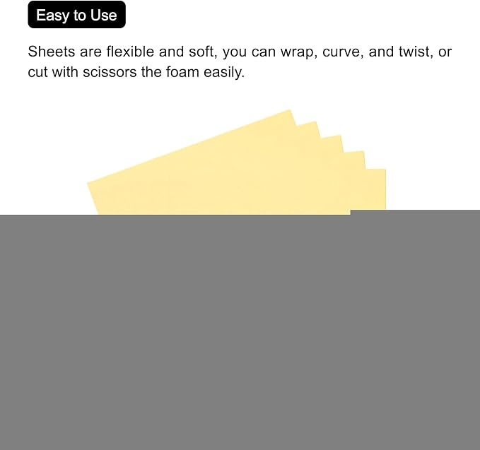 MECCANIXITY EVA Foam Sheets Light Yellow 19.7 Inch x 17.7 Inch 0.8mm Thick