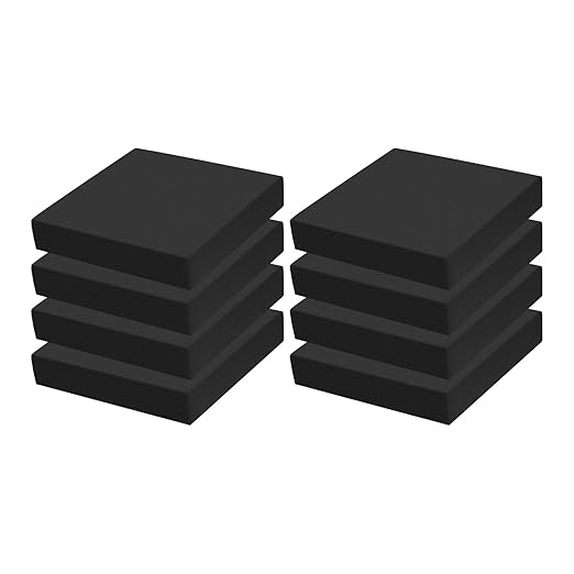 8Pcs Black EVA Foam Pad 4in x 4in x 3/4in High Density Closed Cell Foam Sheet