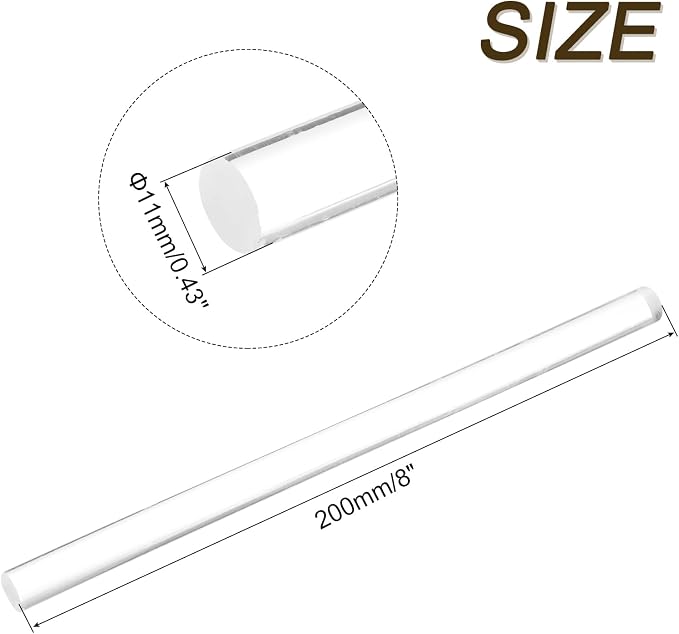 uxcell Mini Hot Glue Sticks for Glue Gun 11mm x 200mm Clear 12pcs