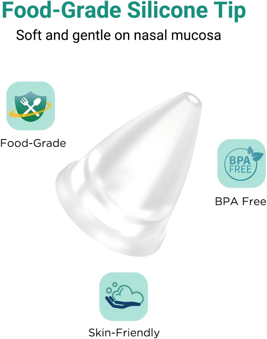 Koalababy Electric Nasal Aspirator for Baby – Hospital-Grade Nose Suction, 9 Suction Levels, Baby Nose Sucker, Nasal Cleaner, Night Light & Music, Soft Silicone Tips, Travel Bag