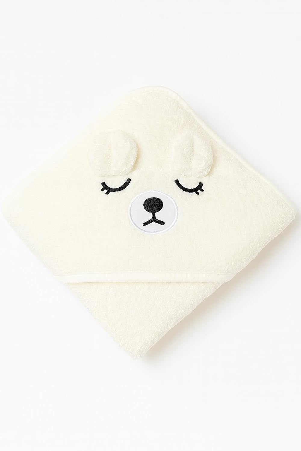 Hooded Baby Bath Towel for Boys & Girls – Soft & Absorbent White Animal Design | Plush Newborn & Toddler Bath Wrap