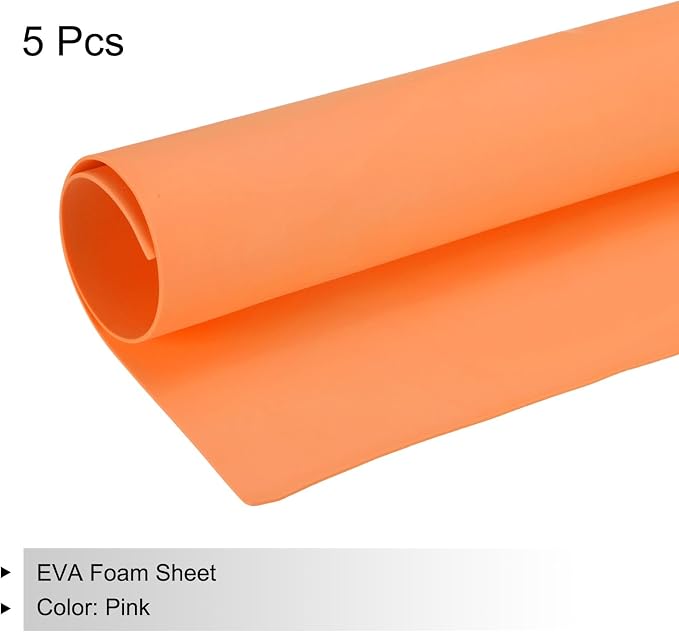 MECCANIXITY EVA Foam Sheets Orange 35.4 Inch x 19.7 Inch 2mm Thick Crafts Foam