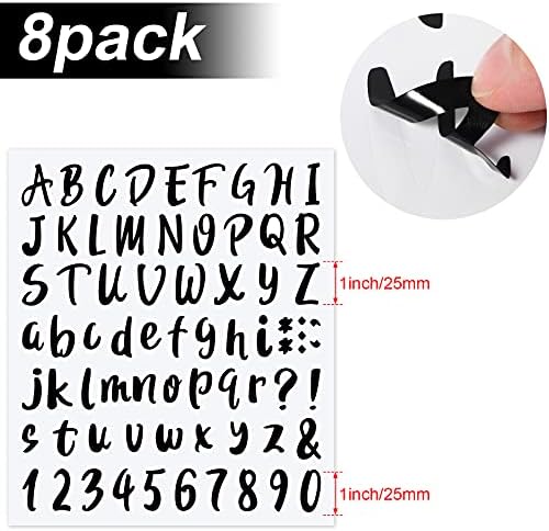 Outus 576 Pcs 8 Sheets Letters Stickers Vinyl Alphabet Number Decals Back to