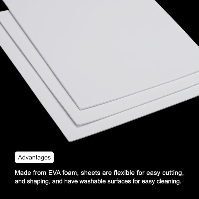 MECCANIXITY EVA Foam Sheets White 7.6 Inch x 5.9 Inch 2mm Thickness