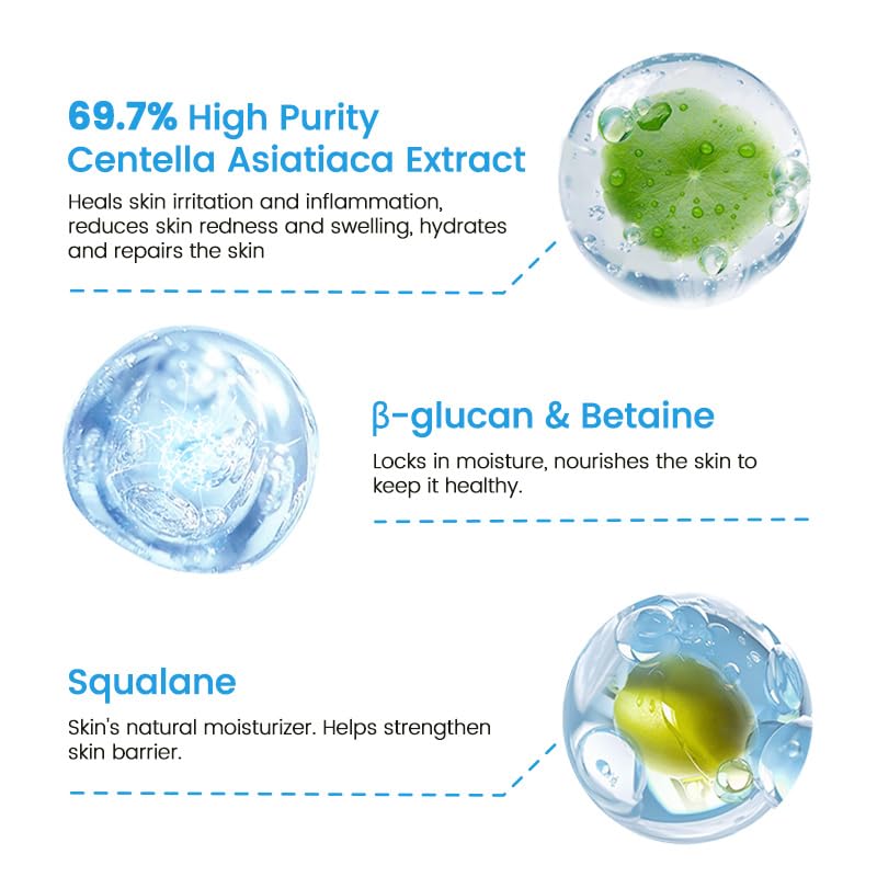 RUNBEN Baby Face Gel Cream with Centella Asiatiaca | Lightweight Toddler Moisturizer | Clean & Gentle Lotion for Kids Sensitive Skin | Waterless Formula | Fragrance Free | 2.64 oz