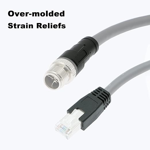 Alvin's Cables M12 8 Pin Male to RJ45 Shielded Ethernet Cable X Coded 8 Position Cat6a Cable for Cognex Industrial Camera 3.2ft/1M