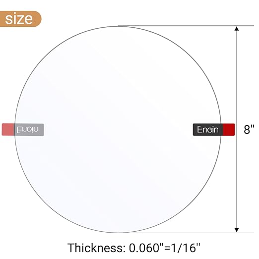 Enoin 2pcs 8 Inch Round Clear Acrylic Sheets Plexiglass Sheet 1/16 Inch Thick