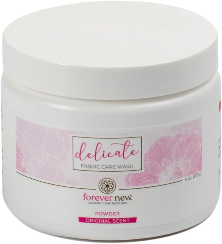 FOREVER NEW Delicate Hypoallergenic Laundry Detergent Powder - 6-8 Large Loads - Gentle washing detergent for Silk, Cashmere, Bra, Undergarments, Cotton, Wool, etc. - Original Scented - 4oz