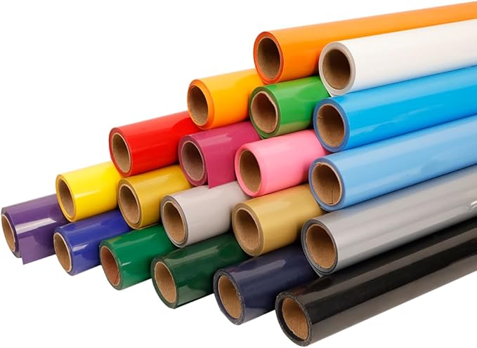 FUNKAKA Heat Transfer HTV Vinyl Bundle, 20 Rolls 12" x 5ft Iron On Vinyl