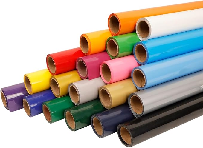 guangyintong Heat Transfer HTV Vinyl, 20 Rolls 12" x 5ft Iron on Vinyl Bundle