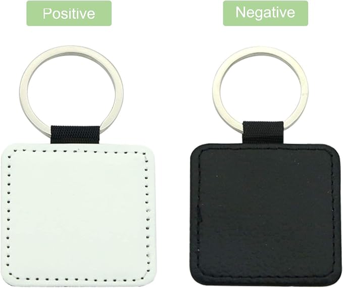 12 Pcs Sublimation Blank Keychains, PU Leather White Keychains Ornament Pendants