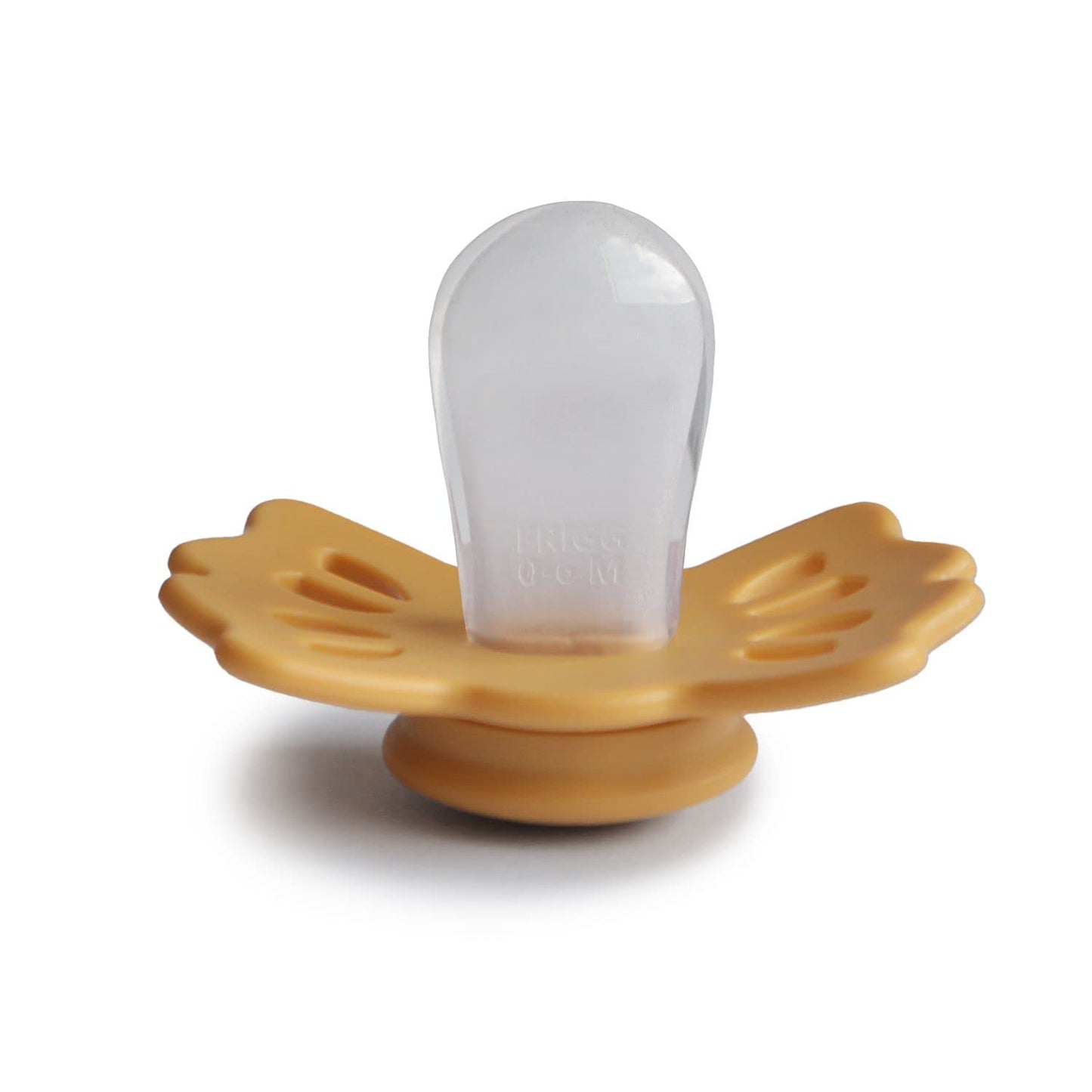 FRIGG Lucky Symmetrical SilkySoft Silicone Baby Pacifier | Made in Denmark | BPA-Free (Honey Gold/Cream, 0-6 Months)