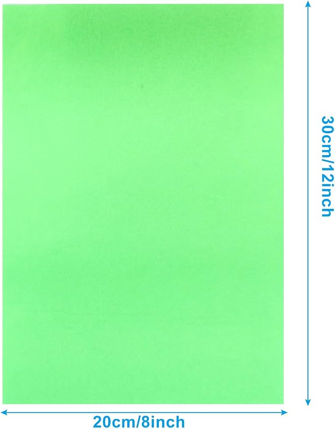 6 Pcs, 8 x 12 Inch Light Green Felt Sheets, 2mm Thick | Felt Fabric