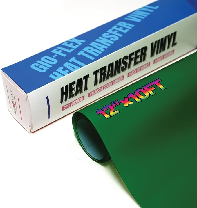 PU Heat Transfer Vinyl 12"×10ft Roll Green – HTV