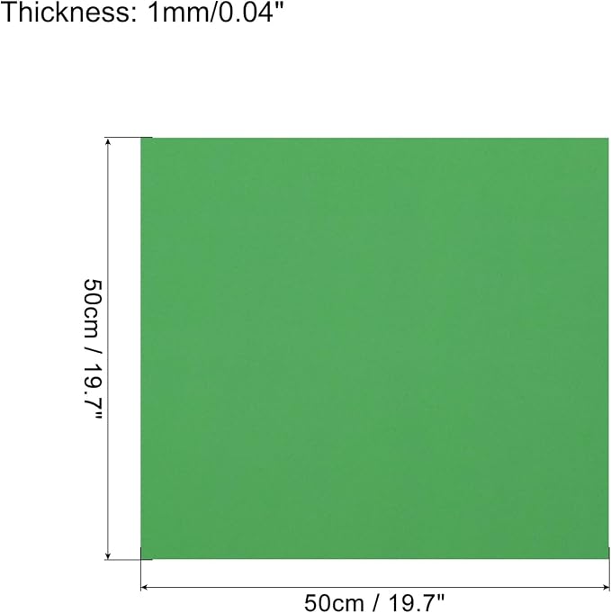 MECCANIXITY EVA Foam Sheets Deep Green 19.7 Inch x 19.7 Inch 1mm Thick Crafts