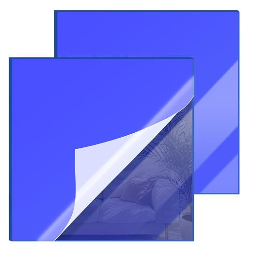 8x8 Inches Deep Blue Mirror Acrylic Sheet – 2 Pcs Reflective Acrylic Panel