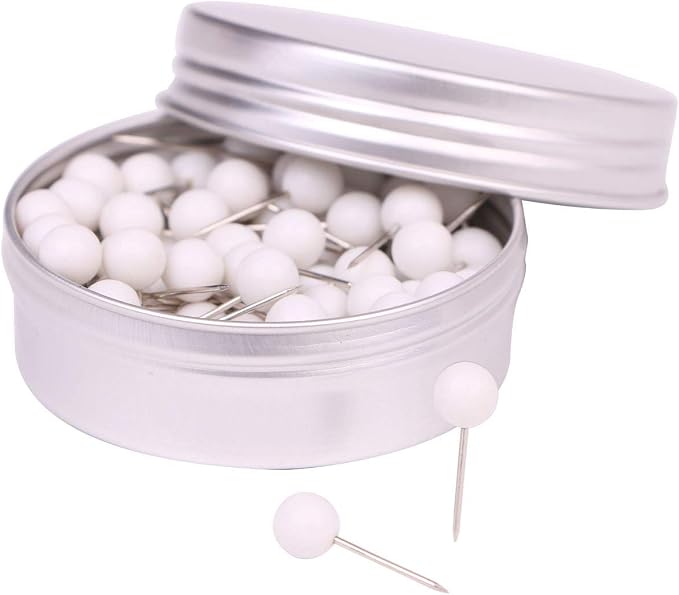 Tupalizy 100PCS 1/4 Inch Small Round Head Map Tacks Pins