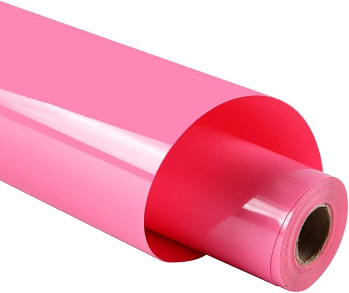 guangyintong Heat Transfer Vinyl Pink HTV Rolls, Glossy Surface Pink HTV Vinyl