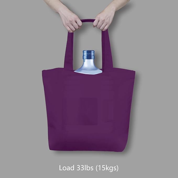 TOPDesign 1-Pack Super Strong Large 12oz Cotton Canvas Tote Bag, Reusable