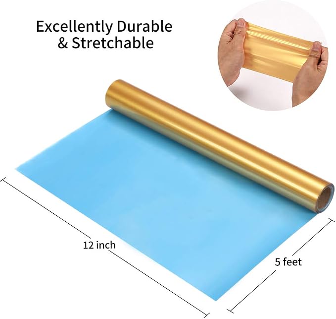 Gold Htv Vinyl Gold Iron Heat Transfer Vinyl Rolls HTV 12inch x 5feet Iron On