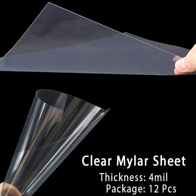12 Pack 4 Mil Clear Mylar Stencil Sheets, Reusable Template Material, Make Your