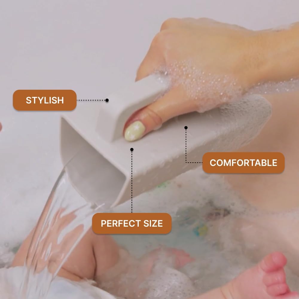 Parker Baby Bath Rinse Cup | BPA Free, Dishwasher Safe & Food Grade Bath Cup for Rinsing Hair | Holds 18oz | Quick-Dry, Sturdy & Perfect Size Baby Water Pourer in Neutral Colors
