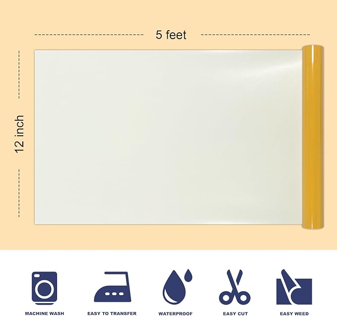Puff Heat Transfer Vinyl, 12in X 5ft Iron on Vinyl | 3D Puff, Wash No Fade