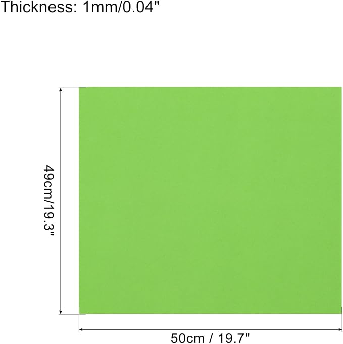 MECCANIXITY EVA Foam Sheets Apple Green 19.7 Inch x 19.3 Inch 1mm Thick Crafts