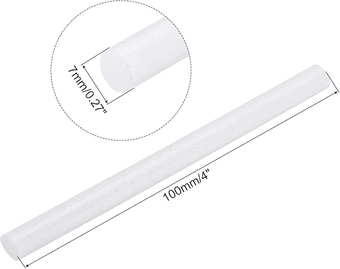 uxcell Mini Hot Glue Sticks for Glue Gun 7mm x 100mm Glitter White 12pcs