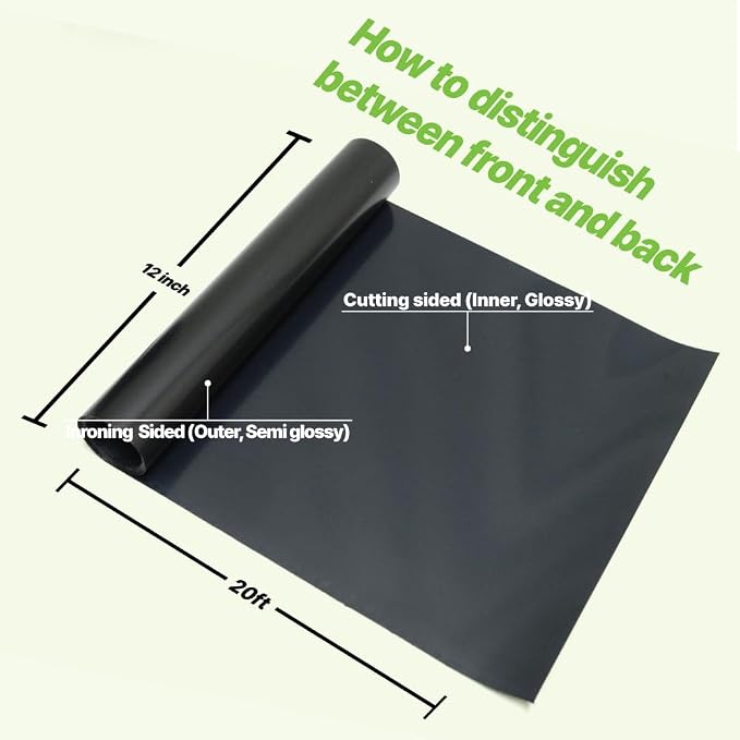 PU Heat Transfer Vinyl 12"×20ft Roll Black – HTV