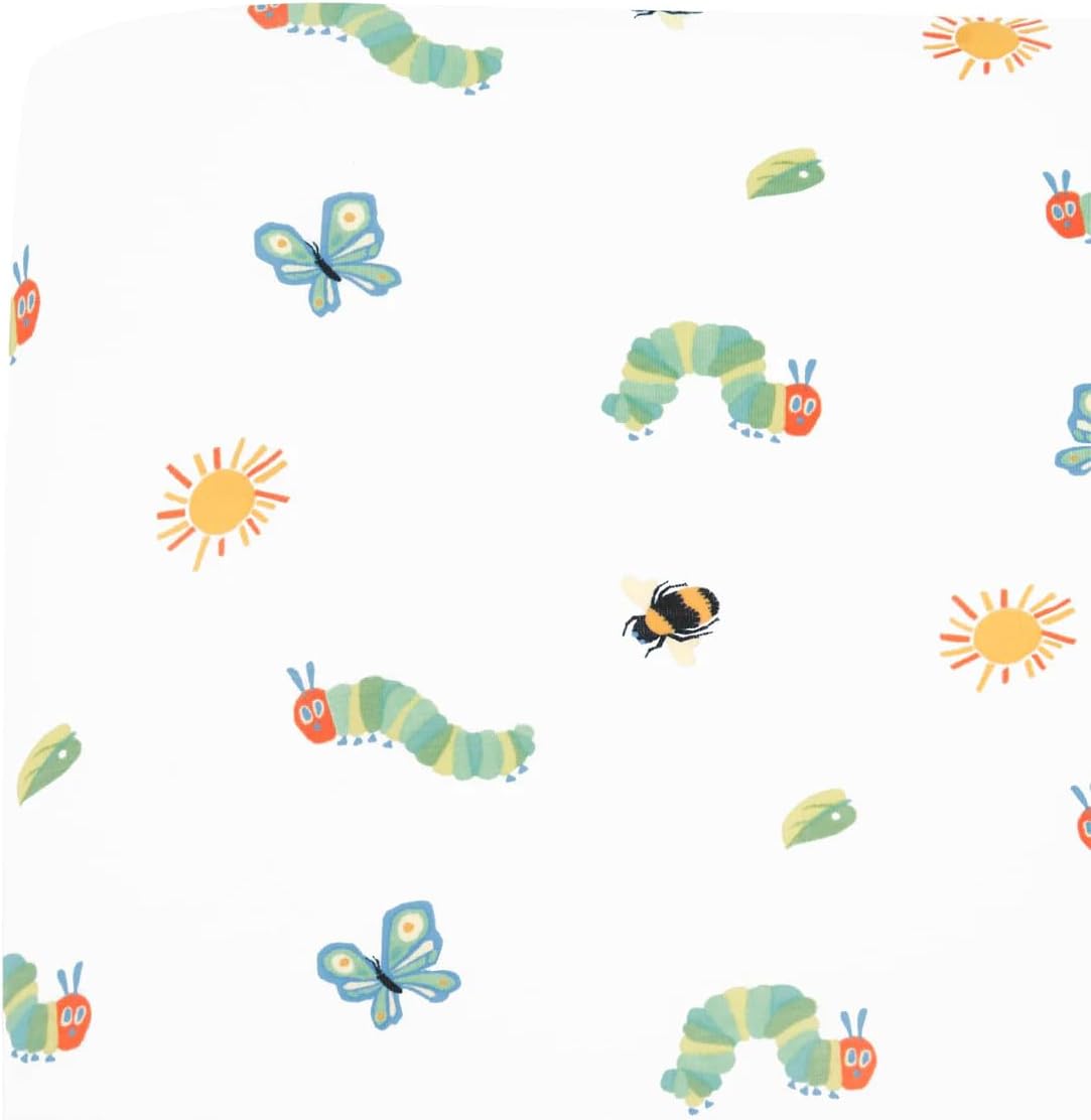 Kyte Baby Soft Crib Sheet - Standard Fitted Crib Sheet Made with Rayon from Bamboo, Ultra-Gentle and Breathable (Very Hungry Caterpillar)